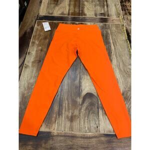Sage Activewear Orange High Rise Folded Edge Waistband Leggings Size Large